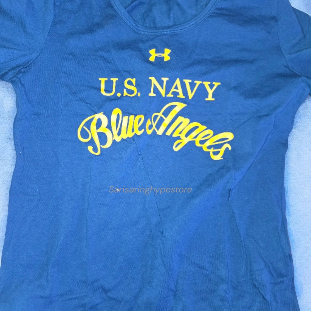 Under Armour Blue Tee with Yellow U.S. Navy Print